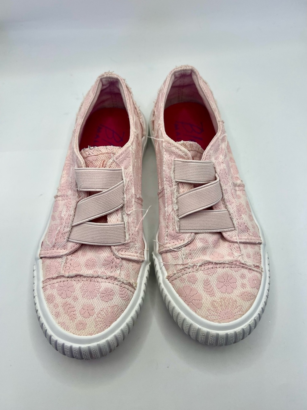 Blowfish Malibu Pink Floral Slip On Sneakers Girls Size 13 Casual Shoes